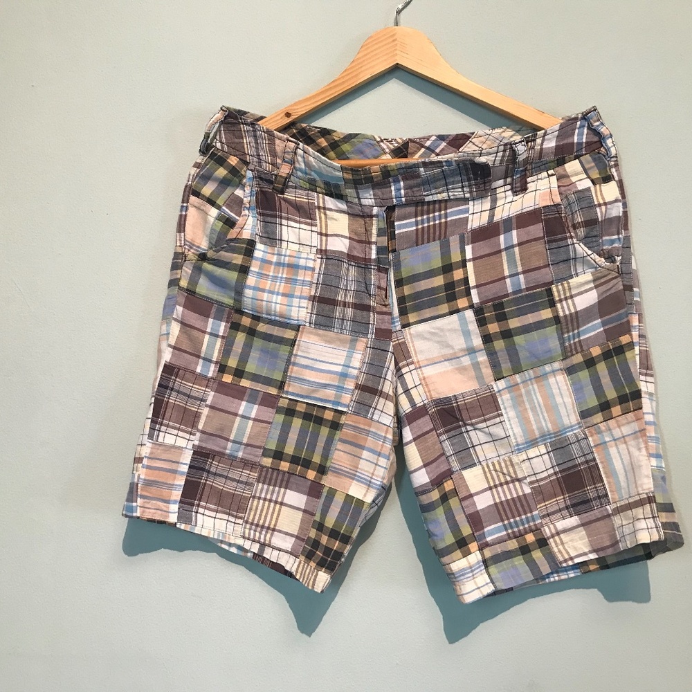 Larry Levine Madras Plaid Shorts